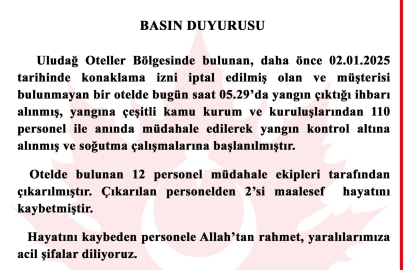 Uludağ'da otel yangını!