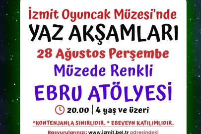 İzmit Belediyesinin Müzede Yaz Akşamları Atölyeleri Devam Ediyor