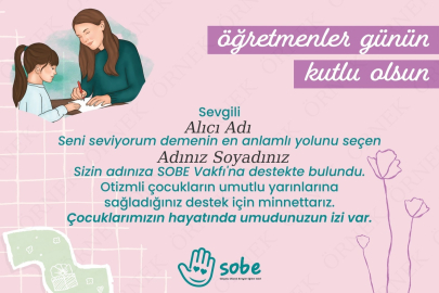SOBE’den Öğretmenler Günü’ne Özel Hediye Sertifikası